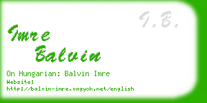 imre balvin business card